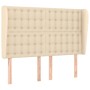 Cabecero con orejas de tela color crema 147x23x118/128 cm de , Cabeceros y pies de cama - Ref: Foro24-3118393, Precio: 141,36...