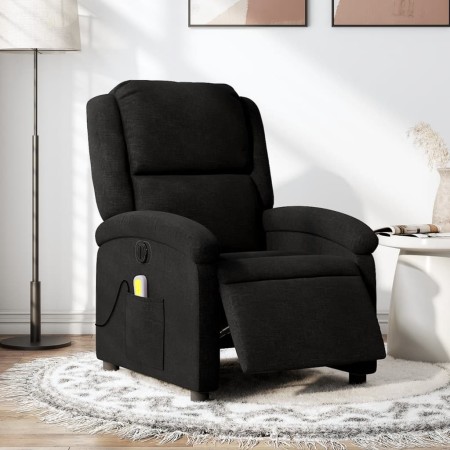 Sillón reclinable de masaje eléctrico tela negro en Sillones | Comprar online en Foru.es