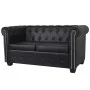 Sofá Chesterfield de 2 plazas cuero sintético negro de vidaXL, Sofás - Ref: Foro24-242369, Precio: 428,19 €, Descuento: %