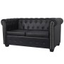 Sofá Chesterfield de 2 plazas cuero sintético negro de vidaXL, Sofás - Ref: Foro24-242369, Precio: 467,93 €, Descuento: %