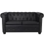 Sofá Chesterfield de 2 plazas cuero sintético negro de vidaXL, Sofás - Ref: Foro24-242369, Precio: 428,19 €, Descuento: %