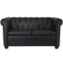 Sofá Chesterfield de 2 plazas cuero sintético negro de vidaXL, Sofás - Ref: Foro24-242369, Precio: 467,93 €, Descuento: %