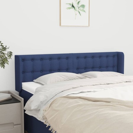Cabecero de tela azul 147x16x78/88 cm de , Cabeceros y pies de cama - Ref: Foro24-3119206, Precio: 63,88 €, Descuento: %