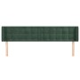 Cabecero de terciopelo verde oscuro 183x16x78/88 cm de , Cabeceros y pies de cama - Ref: Foro24-3119265, Precio: 73,10 €, Des...