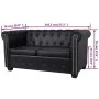 2-seater Chesterfield sofa in black synthetic leather by vidaXL, Sofas - Ref: Foro24-242369, Price: 428,19 €, Discount: %