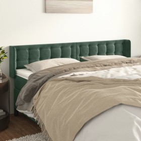Cabecero de terciopelo verde oscuro 203x16x78/88 cm de , Cabeceros y pies de cama - Ref: Foro24-3119271, Precio: 84,63 €, Des...