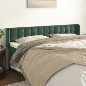 Cabecero de terciopelo verde oscuro 203x16x78/88 cm de , Cabeceros y pies de cama - Ref: Foro24-3119271, Precio: 82,58 €, Des...