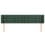 Cabecero de terciopelo verde oscuro 203x16x78/88 cm de , Cabeceros y pies de cama - Ref: Foro24-3119271, Precio: 84,63 €, Des...