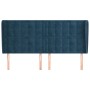 Cabecero con orejas de terciopelo azul oscuro 163x23x118/128 cm de , Cabeceros y pies de cama - Ref: Foro24-3118448, Precio: ...
