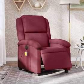 Sillón de masaje reclinable eléctrico tela rojo tinto en Sillones | Comprar online en Foru.es