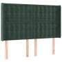 Cabecero con orejas de terciopelo verde oscuro 147x16x118/128cm de , Cabeceros y pies de cama - Ref: Foro24-3120065, Precio: ...