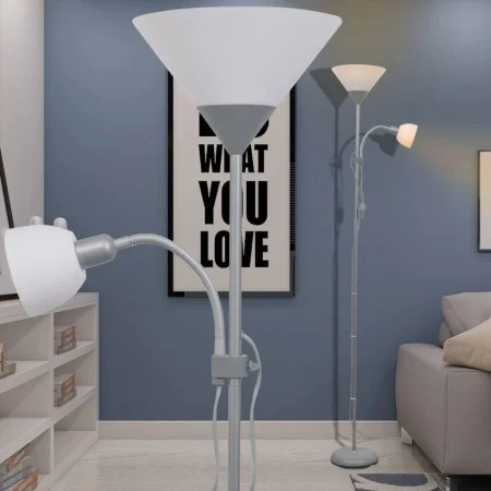 Lámpara de pie gris de vidaXL, Lámparas - Ref: Foro24-242732, Precio: 37,79 €, Descuento: %