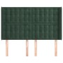 Cabecero con orejas de terciopelo verde oscuro 147x16x118/128cm de , Cabeceros y pies de cama - Ref: Foro24-3120065, Precio: ...
