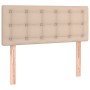 Cabecero con LED cuero sintético color capuchino 90x5x78/88 cm de , Cabeceros y pies de cama - Ref: Foro24-3121695, Precio: 4...