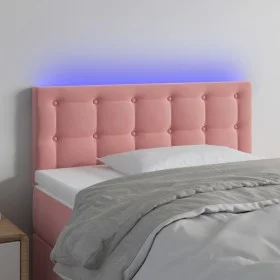 Rosa Samtkopfteil mit LED 80x5x78/88 cm von , Kopf- und Fußteile - Ref: Foro24-3122081, Preis: 46,25 €, Rabatt: %