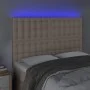 Cabecero luces LED cuero sintético capuchino 144x5x118/128cm de , Cabeceros y pies de cama - Ref: Foro24-3122519, Precio: 127...