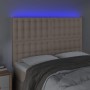 Cabecero luces LED cuero sintético capuchino 144x5x118/128cm de , Cabeceros y pies de cama - Ref: Foro24-3122519, Precio: 129...