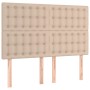 Cabecero luces LED cuero sintético capuchino 144x5x118/128cm de , Cabeceros y pies de cama - Ref: Foro24-3122519, Precio: 129...