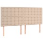 Cabecero luces LED cuero sintético capuchino 160x5x118/128cm de , Cabeceros y pies de cama - Ref: Foro24-3122525, Precio: 123...