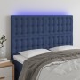 Cabecero con luces LED tela azul 144x5x118/128 cm de , Cabeceros y pies de cama - Ref: Foro24-3122862, Precio: 109,52 €, Desc...
