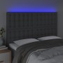 Cabecero con luces LED tela gris oscuro 144x5x118/128 cm de , Cabeceros y pies de cama - Ref: Foro24-3122857, Precio: 129,30 ...