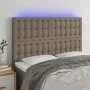 Headboard with LED lights taupe gray fabric 144x5x118/128 cm by , Headboards and footboards - Ref: Foro24-3122860, Price: 112...