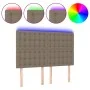 Headboard with LED lights taupe gray fabric 144x5x118/128 cm by , Headboards and footboards - Ref: Foro24-3122860, Price: 112...
