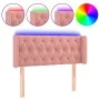Pink velvet headboard with LED 103x16x78/88 cm by , Headboards and footboards - Ref: Foro24-3123619, Price: 77,22 €, Discount: %