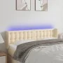 Cream fabric headboard with LED 147x16x78/88 cm by , Headboards and footboards - Ref: Foro24-3123673, Price: 67,60 €, Discoun...