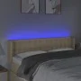 Cream fabric headboard with LED 147x16x78/88 cm by , Headboards and footboards - Ref: Foro24-3123673, Price: 67,60 €, Discoun...