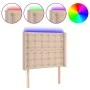 Cabecero con LED cuero sintético capuchino 83x16x118/128 cm de , Cabeceros y pies de cama - Ref: Foro24-3124125, Precio: 82,9...