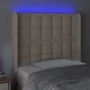 Cabecero con LED cuero sintético capuchino 83x16x118/128 cm de , Cabeceros y pies de cama - Ref: Foro24-3124125, Precio: 82,9...