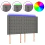 Cabecero con LED de tela gris oscuro 147x16x118/128 cm de , Cabeceros y pies de cama - Ref: Foro24-3124481, Precio: 135,54 €,...
