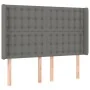 Cabecero con LED de tela gris oscuro 147x16x118/128 cm de , Cabeceros y pies de cama - Ref: Foro24-3124481, Precio: 135,54 €,...