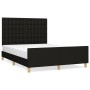 Estructura de cama con cabecero de tela negro 140x200 cm de , Camas y somieres - Ref: Foro24-3125383, Precio: 226,85 €, Descu...