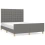 Estructura de cama con cabecero de tela gris oscuro 140x190 cm de , Camas y somieres - Ref: Foro24-3125374, Precio: 241,03 €,...