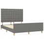 Estructura de cama con cabecero de tela gris oscuro 140x190 cm de , Camas y somieres - Ref: Foro24-3125374, Precio: 241,03 €,...