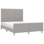Estructura de cama con cabecero de tela gris claro 140x200 cm de , Camas y somieres - Ref: Foro24-3125381, Precio: 233,36 €, ...