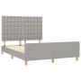Estructura de cama con cabecero de tela gris claro 140x200 cm de , Camas y somieres - Ref: Foro24-3125381, Precio: 233,36 €, ...