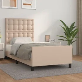 Bettgestell mit Kopfteil aus Cappuccino-Kunstleder, 80 x 200 cm von , Betten und Lattenroste - Ref: Foro24-3125542, Preis: 13...