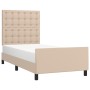 Estructura de cama cabecero cuero sintético capuchino 80x200cm de , Camas y somieres - Ref: Foro24-3125542, Precio: 141,69 €,...