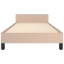 Estructura de cama cabecero cuero sintético capuchino 80x200cm de , Camas y somieres - Ref: Foro24-3125542, Precio: 141,69 €,...