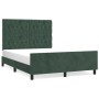 Estructura cama con cabecero terciopelo verde oscuro 140x200 cm de , Camas y somieres - Ref: Foro24-3126004, Precio: 234,50 €...