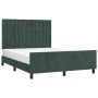 Estructura cama con cabecero terciopelo verde oscuro 140x200 cm de , Camas y somieres - Ref: Foro24-3126004, Precio: 234,50 €...
