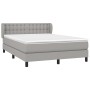 Cama box spring con colchón tela gris claro 140x190 cm de , Camas y somieres - Ref: Foro24-3126557, Precio: 474,33 €, Descuen...
