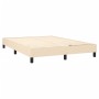Cama box spring con colchón tela color crema 140x190 cm de , Camas y somieres - Ref: Foro24-3126562, Precio: 424,53 €, Descue...