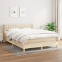 Cama box spring con colchón tela color crema 140x200 cm de , Camas y somieres - Ref: Foro24-3127130, Precio: 470,79 €, Descue...