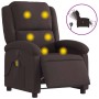 Sillón reclinable de masaje eléctrico tela marrón oscuro en Sillones | Comprar online en Foru.es