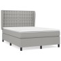 Cama box spring con colchón tela gris claro 140x190 cm de , Camas y somieres - Ref: Foro24-3128277, Precio: 526,59 €, Descuen...