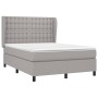 Cama box spring con colchón tela gris claro 140x190 cm de , Camas y somieres - Ref: Foro24-3128277, Precio: 526,59 €, Descuen...